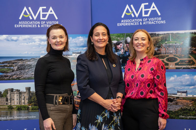 AVEA – New Chair Geraldine-Enright with Catherine Martin TD, and AVEA CEO Catherine Flanagan