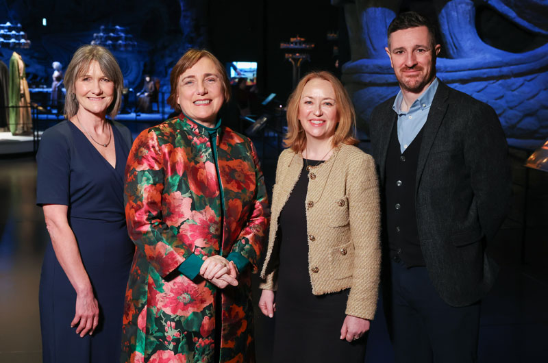 AVEA Spring Forum 2025 – Liz Steele, Tourism NI, Anne O’Donoghue, Chair of AVEA, Catherine Flanagan, AVEA CEO and Sam Harding, MD, Game of Thrones Studio Tour